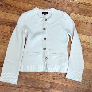 Quince Cream Button-Front Cardigan